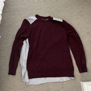 Jcrew merino wool sweater with blue white stripe